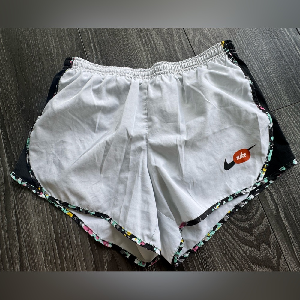 Nike White and Black Athletic Shorts Drifit adult xs kids xl